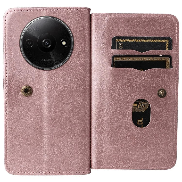 KT Multi-Functional Series-1 For Xiaomi Poco C61 4G / Redmi A3 4G Case Shockproof Flip Leather Phone Cover 10 Card Holder