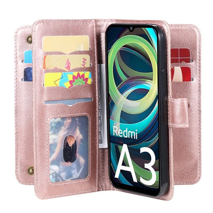 KT Multi-Functional Series-1 For Xiaomi Poco C61 4G / Redmi A3 4G Case Shockproof Flip Leather Phone Cover 10 Card Holder