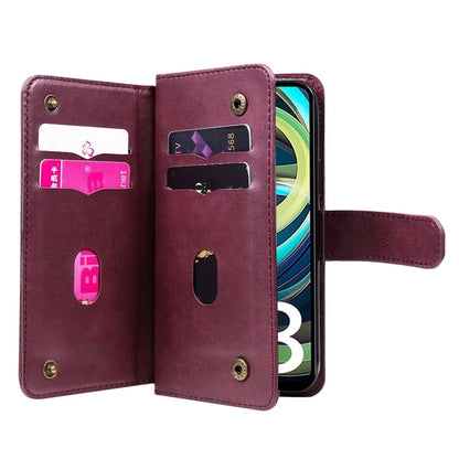KT Multi-Functional Series-1 For Xiaomi Poco C61 4G / Redmi A3 4G Case Shockproof Flip Leather Phone Cover 10 Card Holder