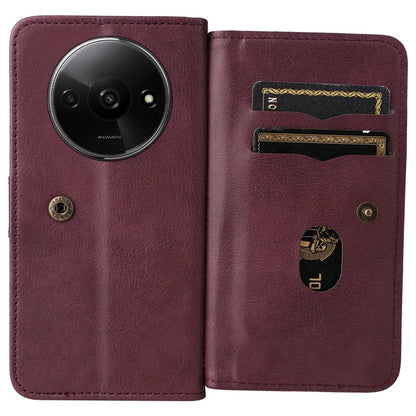 KT Multi-Functional Series-1 For Xiaomi Poco C61 4G / Redmi A3 4G Case Shockproof Flip Leather Phone Cover 10 Card Holder