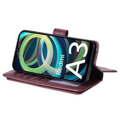 KT Multi-Functional Series-1 For Xiaomi Poco C61 4G / Redmi A3 4G Case Shockproof Flip Leather Phone Cover 10 Card Holder