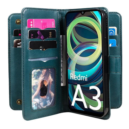 KT Multi-Functional Series-1 For Xiaomi Poco C61 4G / Redmi A3 4G Case Shockproof Flip Leather Phone Cover 10 Card Holder