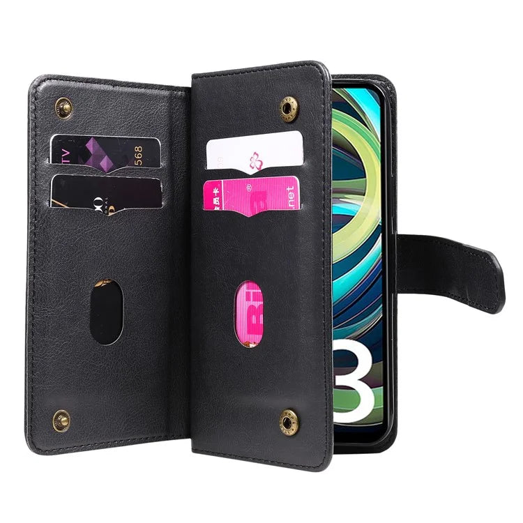 KT Multi-Functional Series-1 For Xiaomi Poco C61 4G / Redmi A3 4G Case Shockproof Flip Leather Phone Cover 10 Card Holder