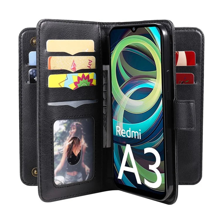 KT Multi-Functional Series-1 For Xiaomi Poco C61 4G / Redmi A3 4G Case Shockproof Flip Leather Phone Cover 10 Card Holder