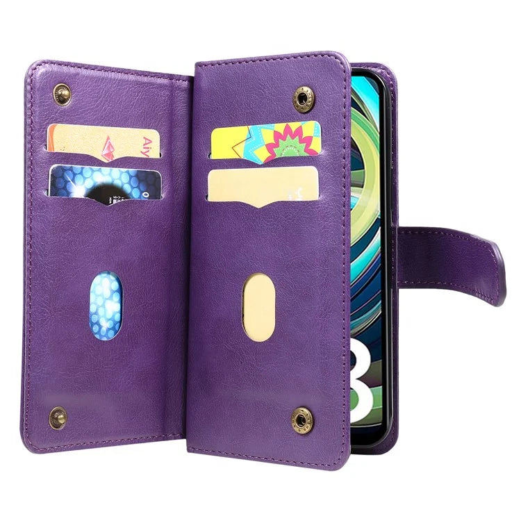KT Multi-Functional Series-1 For Xiaomi Poco C61 4G / Redmi A3 4G Case Shockproof Flip Leather Phone Cover 10 Card Holder