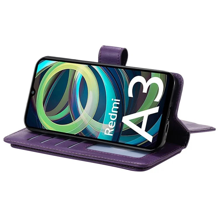 KT Multi-Functional Series-1 For Xiaomi Poco C61 4G / Redmi A3 4G Case Shockproof Flip Leather Phone Cover 10 Card Holder