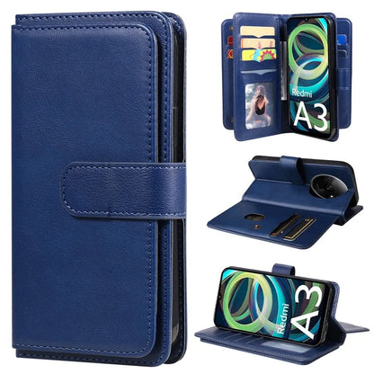KT Multi-Functional Series-1 For Xiaomi Poco C61 4G / Redmi A3 4G Case Shockproof Flip Leather Phone Cover 10 Card Holder