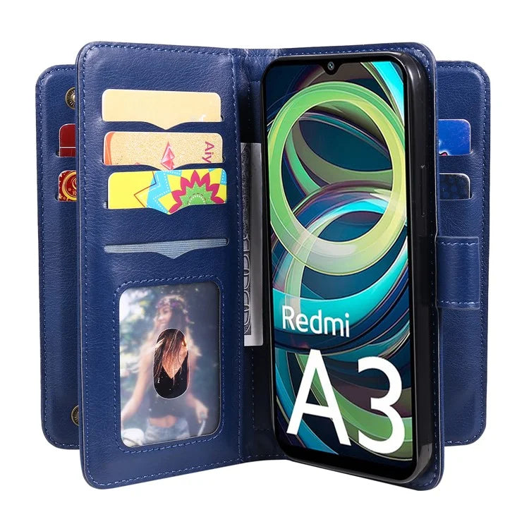 KT Multi-Functional Series-1 For Xiaomi Poco C61 4G / Redmi A3 4G Case Shockproof Flip Leather Phone Cover 10 Card Holder