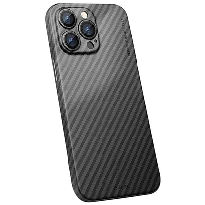 X-LEVEL For iPhone 16 Pro Case Carbon Fiber Texture PC Hard Phone Cover Anti-Fingerprint