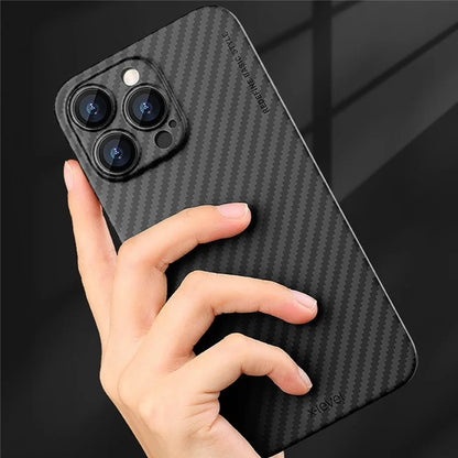 X-LEVEL For iPhone 16 Pro Case Carbon Fiber Texture PC Hard Phone Cover Anti-Fingerprint