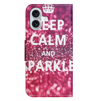 For iPhone 16 Plus Case Pattern Printing Cross Texture Phone Leather Cover