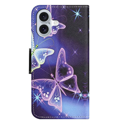 For iPhone 16 Plus Case Pattern Printing Cross Texture Phone Leather Cover
