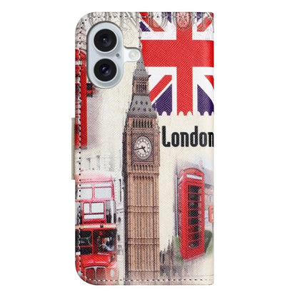 For iPhone 16 Plus Case Pattern Printing Cross Texture Phone Leather Cover