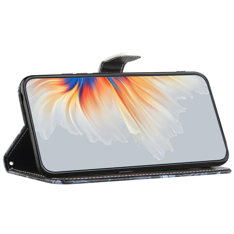 For iPhone 16 Plus Case Pattern Print PU Leather Wallet Phone Cover Cross Texture