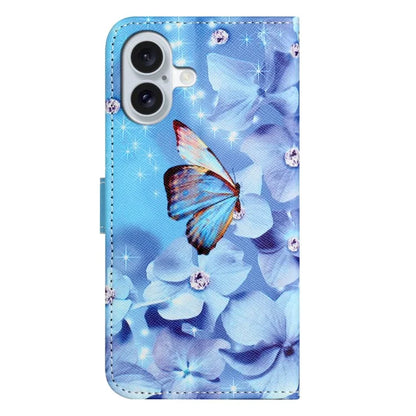 For iPhone 16 Plus Case Pattern Print PU Leather Wallet Phone Cover Cross Texture