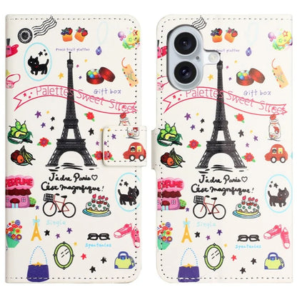 For iPhone 16 Plus Wallet Case Pattern Print PU Leather Flip Phone Cover