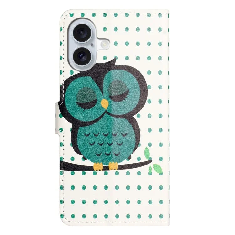 For iPhone 16 Plus Wallet Case Pattern Print PU Leather Flip Phone Cover