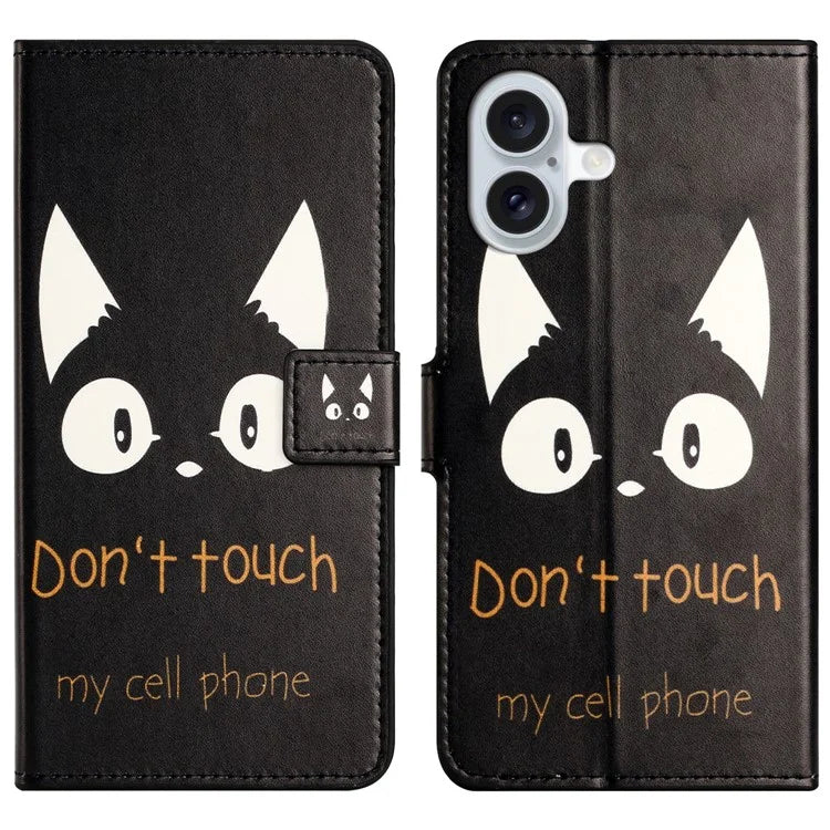 For iPhone 16 Plus Wallet Case Pattern Print PU Leather Flip Phone Cover