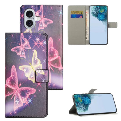 For iPhone 16 Plus Wallet Case Pattern Print PU Leather Flip Phone Cover