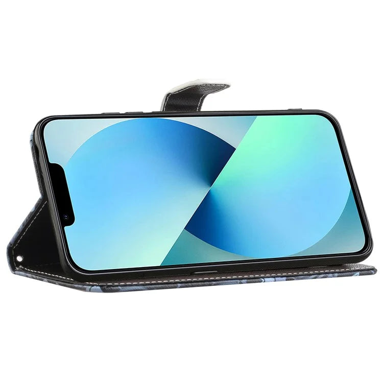 For iPhone 16 Pro Max Wallet Case PU Leather Phone Cover Cross Texture Pattern Print