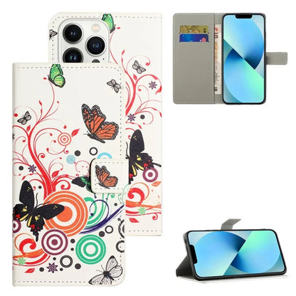 For iPhone 16 Pro Max Case PU Leather Wallet Phone Cover Pattern Print
