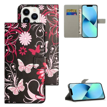 For iPhone 16 Pro Max Case PU Leather Wallet Phone Cover Pattern Print