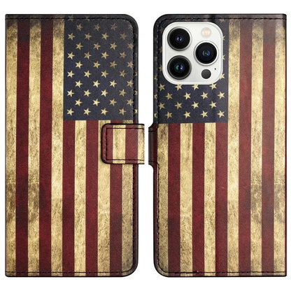 For iPhone 16 Pro Max Case PU Leather Wallet Phone Cover Pattern Print