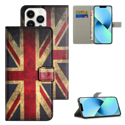 For iPhone 16 Pro Max Case PU Leather Wallet Phone Cover Pattern Print