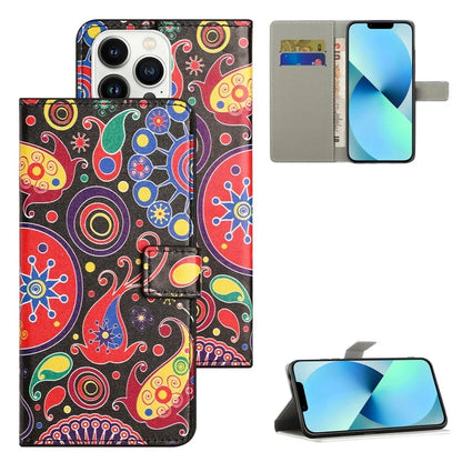 For iPhone 16 Pro Max Case PU Leather Wallet Phone Cover Pattern Print