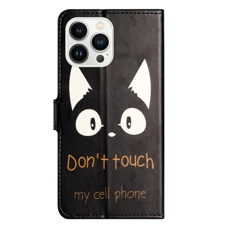 For iPhone 16 Pro Max Case PU Leather Wallet Phone Cover Pattern Print