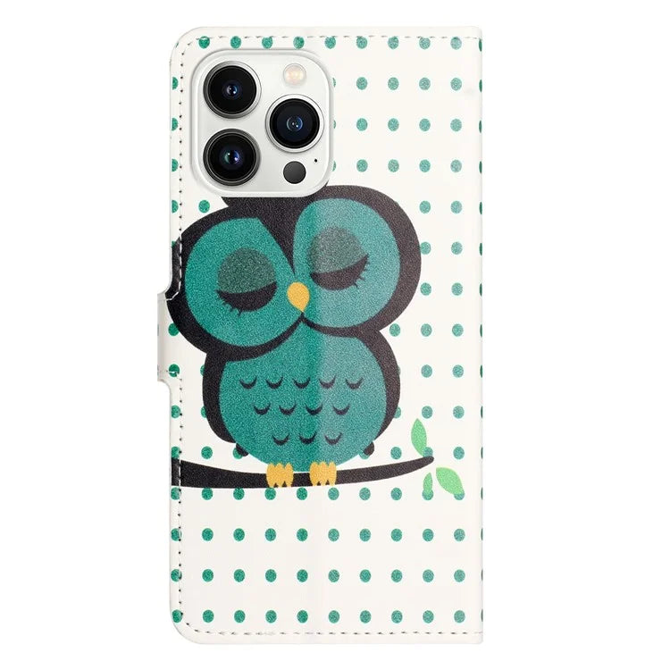 For iPhone 16 Pro Max Case PU Leather Wallet Phone Cover Pattern Print