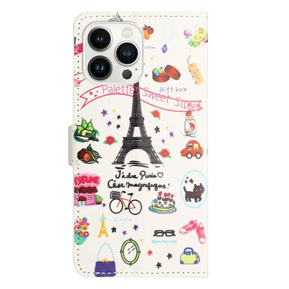 For iPhone 16 Pro Max Case PU Leather Wallet Phone Cover Pattern Print