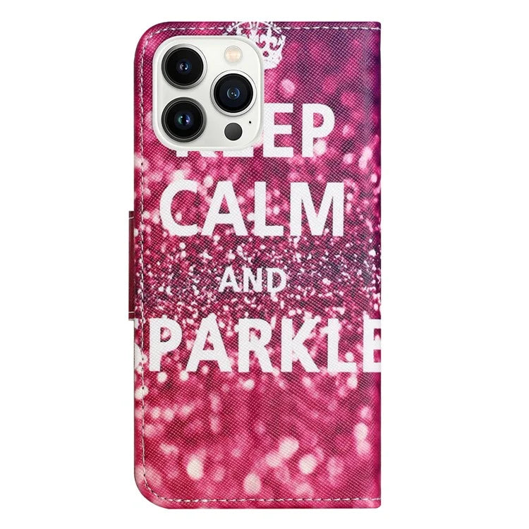 For iPhone 16 Pro Max Case Cross Texture Phone Leather Cover Pattern Printing