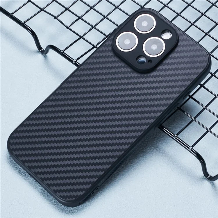 For iPhone 16 Pro Max Case Soft Flexible TPU Slim Phone Cover Carbon Fiber Texture