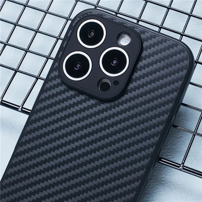 For iPhone 16 Pro Max Case Soft Flexible TPU Slim Phone Cover Carbon Fiber Texture