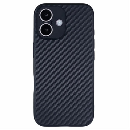 For iPhone 16 Plus Case Carbon Fiber Texture TPU Anti-Scratch Phone Cover