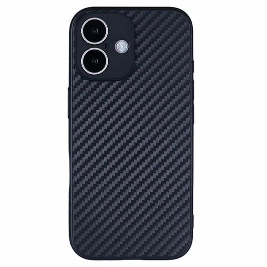 For iPhone 16 Plus Case Carbon Fiber Texture TPU Anti-Scratch Phone Cover