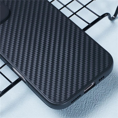 For iPhone 16 Plus Case Carbon Fiber Texture TPU Anti-Scratch Phone Cover