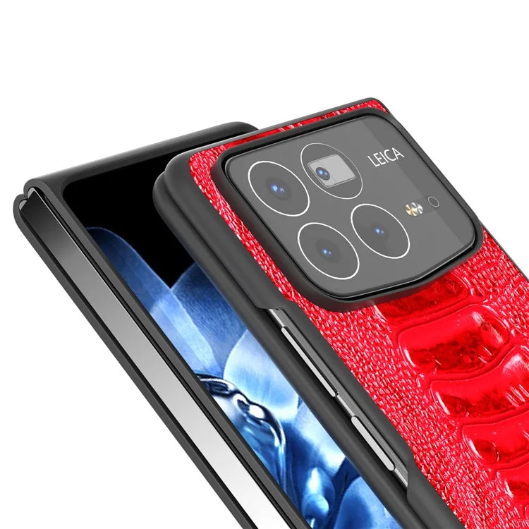 ABEEL For Xiaomi Mix Fold 4 5G Case Genuine Cow Leather+PC Crocodile Texture Phone Cover