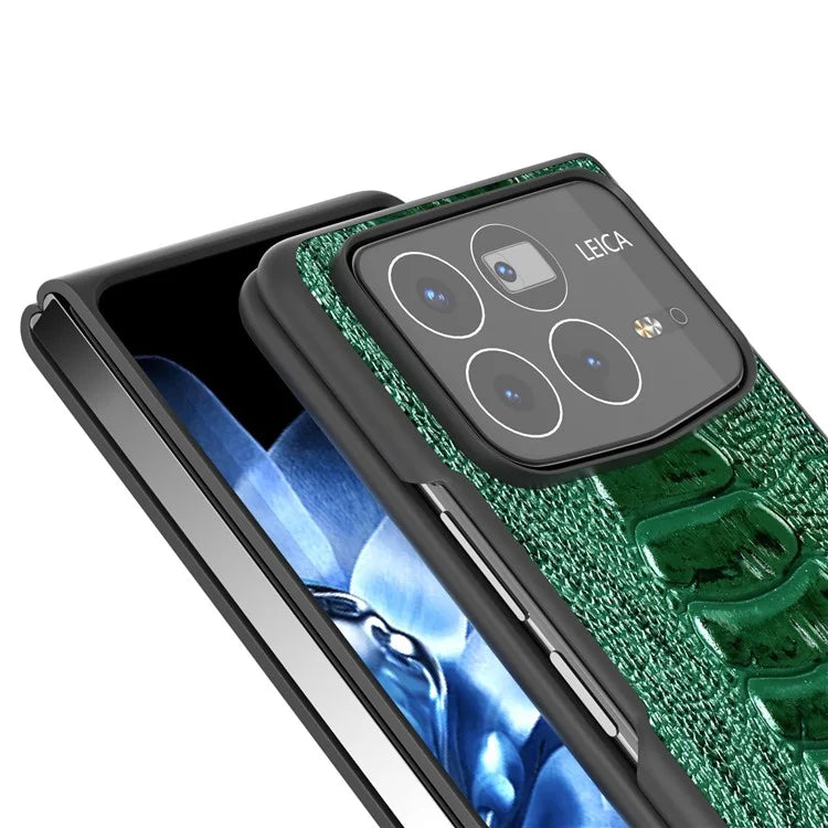 ABEEL For Xiaomi Mix Fold 4 5G Case Genuine Cow Leather+PC Crocodile Texture Phone Cover
