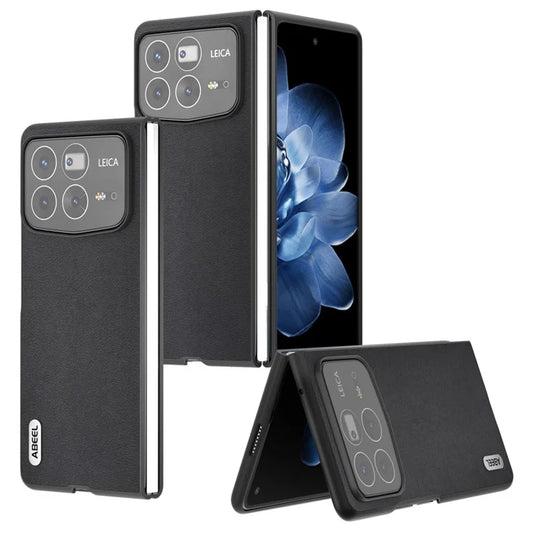 ABEEL For Xiaomi Mix Fold 4 5G Case Genuine Cow Leather+PC Anti-Drop Phone Cover