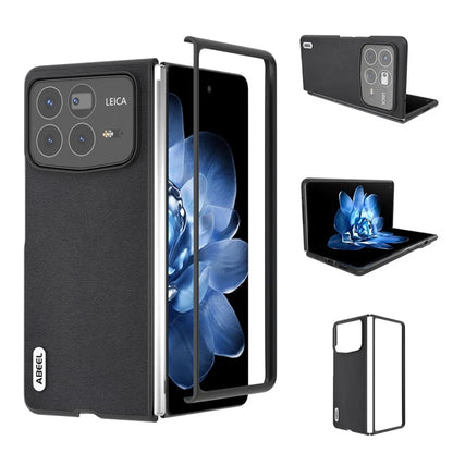 ABEEL For Xiaomi Mix Fold 4 5G Case Genuine Cow Leather+PC Anti-Drop Phone Cover