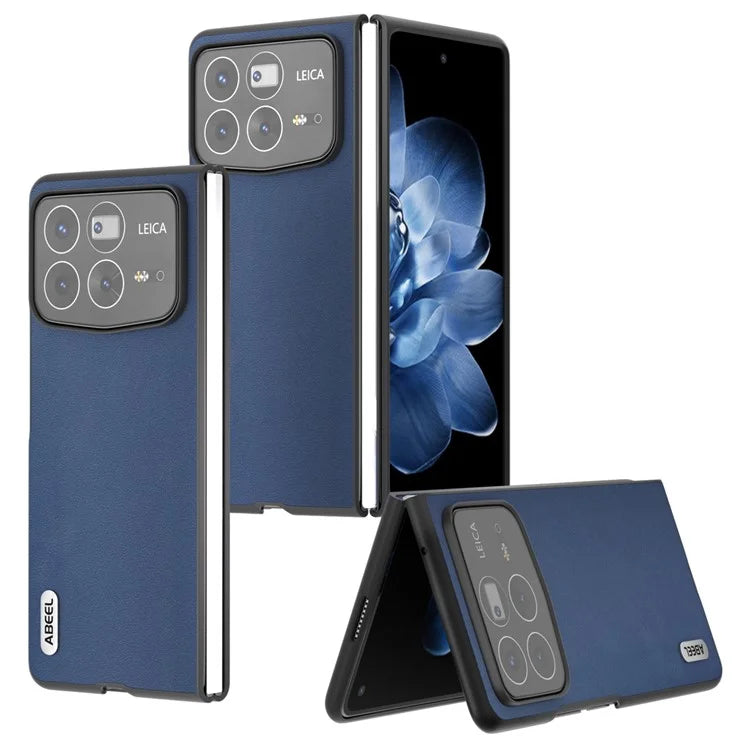 ABEEL For Xiaomi Mix Fold 4 5G Case Genuine Cow Leather+PC Anti-Drop Phone Cover