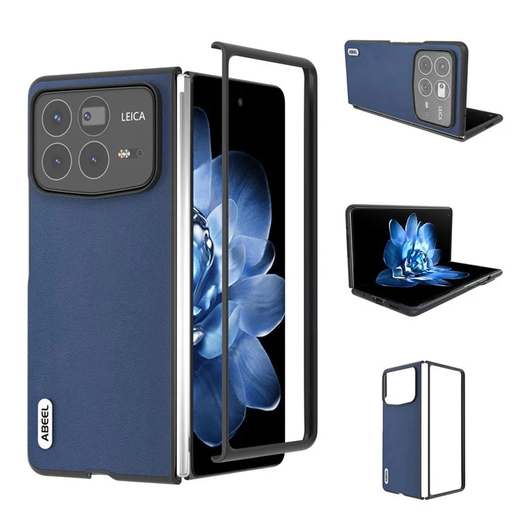 ABEEL For Xiaomi Mix Fold 4 5G Case Genuine Cow Leather+PC Anti-Drop Phone Cover
