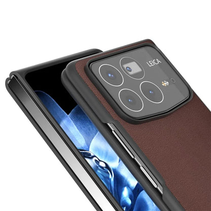 ABEEL For Xiaomi Mix Fold 4 5G Case Genuine Cow Leather+PC Anti-Drop Phone Cover