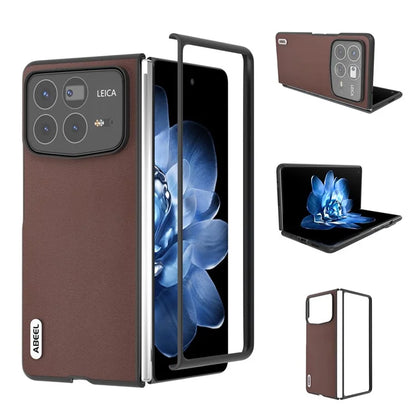 ABEEL For Xiaomi Mix Fold 4 5G Case Genuine Cow Leather+PC Anti-Drop Phone Cover