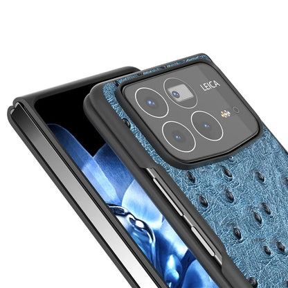 ABEEL For Xiaomi Mix Fold 4 5G Case Genuine Cow Leather+PC Phone Cover Ostrich Texture