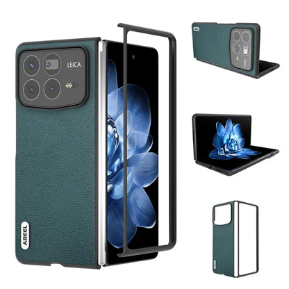 ABEEL For Xiaomi Mix Fold 4 5G Case Genuine Cow Leather+PC Protective Phone Cover