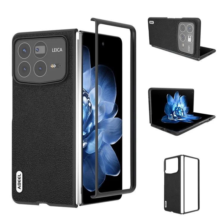 ABEEL For Xiaomi Mix Fold 4 5G Case Genuine Cow Leather+PC Protective Phone Cover