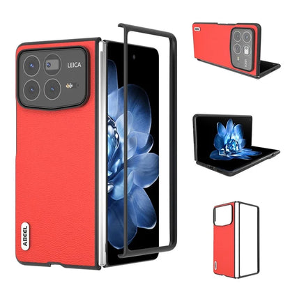 ABEEL For Xiaomi Mix Fold 4 5G Case Genuine Cow Leather+PC Protective Phone Cover